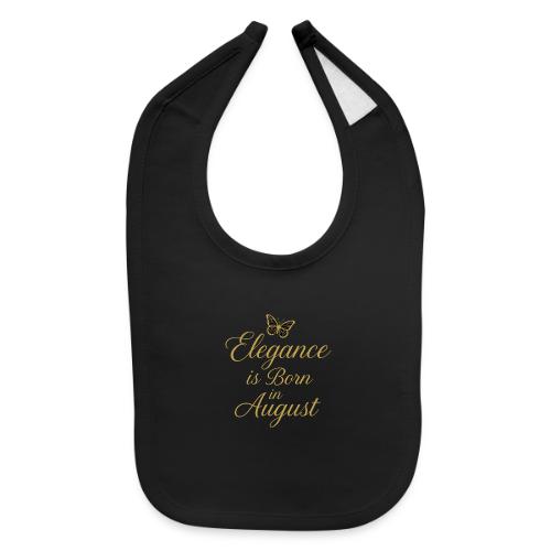 Elegance Is Born in August | Gold Butterfly - Baby Bib