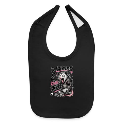 Funny Opossum Screaming Graphic Tee - Baby Bib