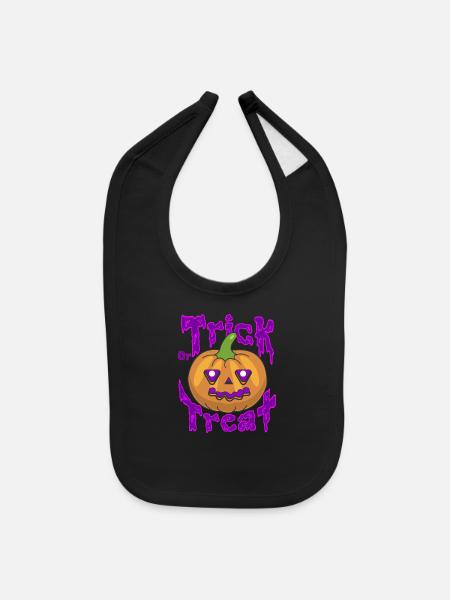 Trick Or Treat - Baby Bib - black - Front