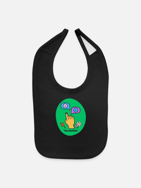 Happy Or Sad - Baby Bib - black - Front