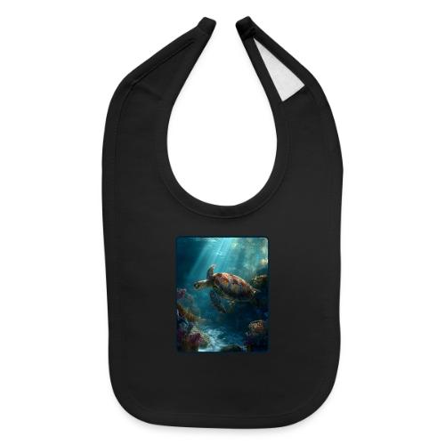 Sea Turtle Coral Reef Design - Baby Bib