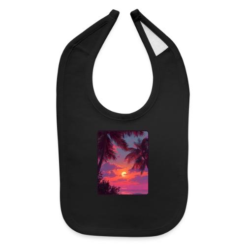Tropical Sunset Palm Silhouette Design - Baby Bib