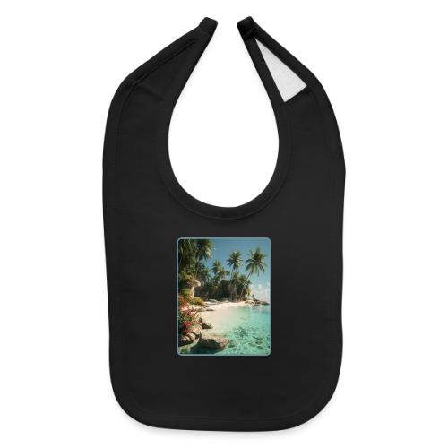 Serene Tropical Beach Floral Design - Baby Bib