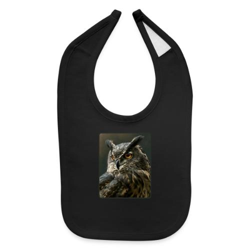 Eurasian Eagle Owl Portrait Design - Baby Bib
