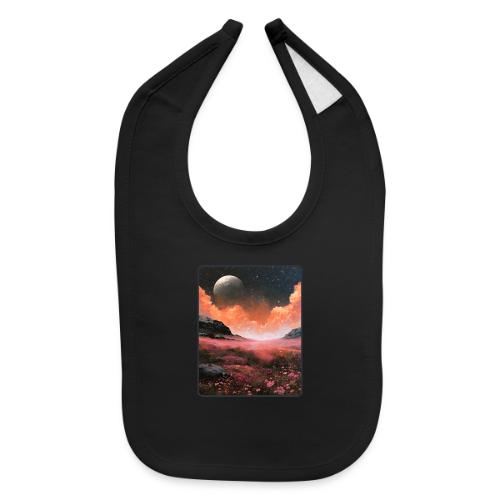 Moonlit Fantasy Flower Landscape - Baby Bib