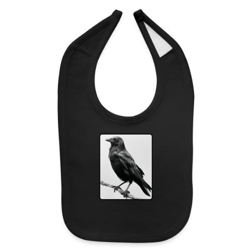 Raven Black and White Art Design - Baby Bib