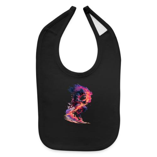 Flaming Ninja Warrior Fantasy Design - Baby Bib