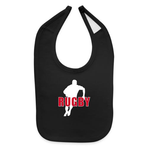 Bold Rugby Action Silhouette - Baby Bib