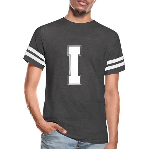 White Letter I – Varsity Alphabet Monogram - Men's Football Tee