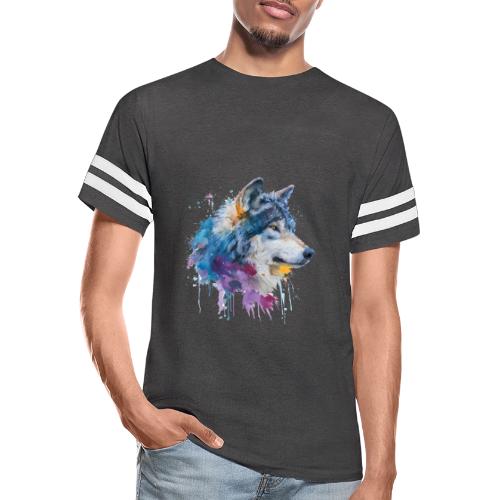 Splash-Art Wolf Head - Men's Football Tee