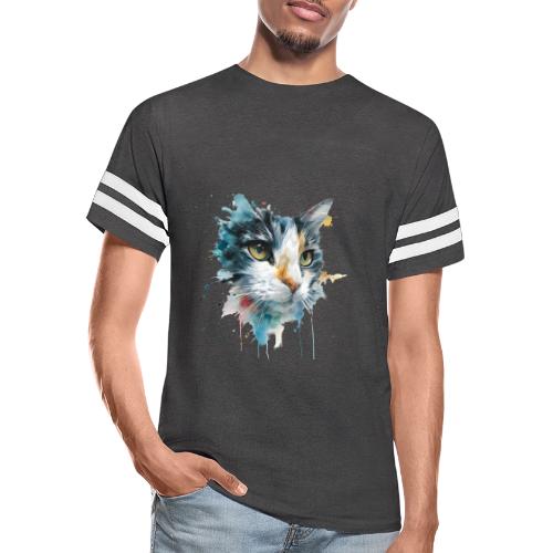 Watercolor cat face - Men's Football Tee