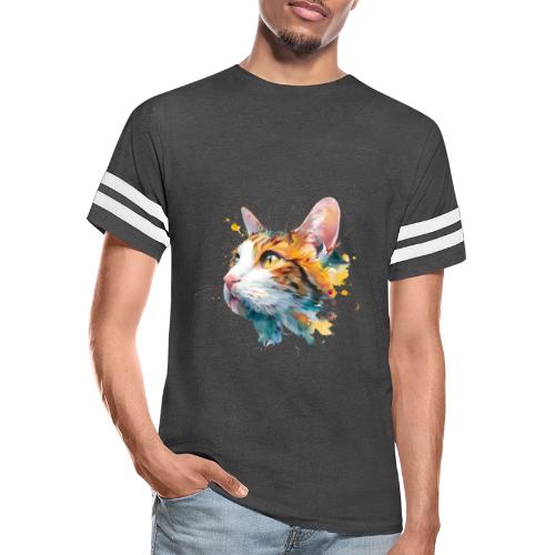 Cat: Feline Ink Burst - Men's Football Tee