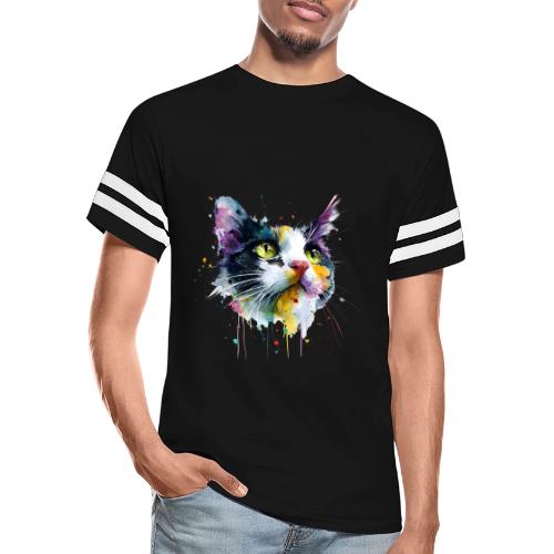 Cat: Painted Purr Expression - Men's Football Tee