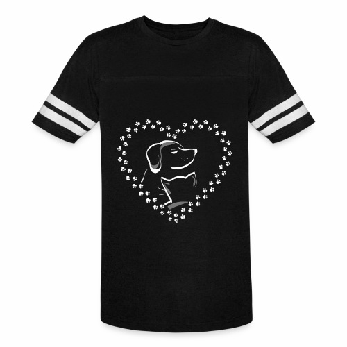 dog cat heart paws love shirt gift idea present - Men's Football Tee