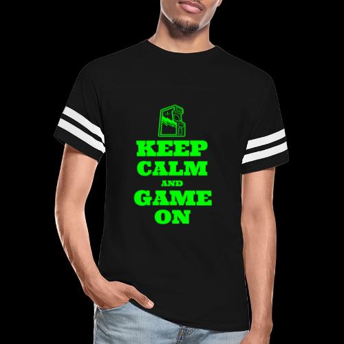 Keep Calm and Game On | Retro Gamer Arcade - Vintage Sports T-Shirt
