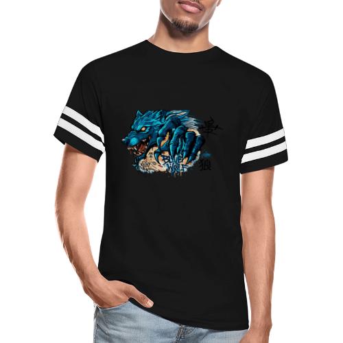 Blue Wolf Graffiti Street Art - Men's Football Tee
