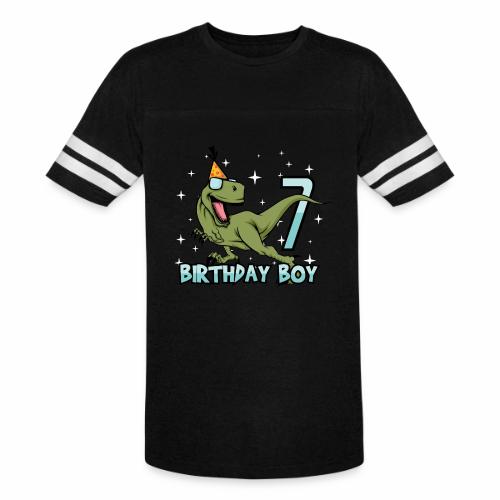 Happy Birthday Boy Dino Dinosaur 7 Gift Idea - Men's Football Tee