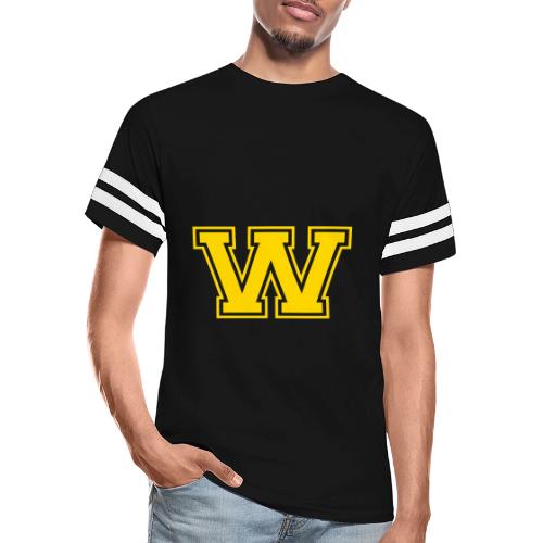 Letter W – Capital Athletic Alphabet Monogram - Men's Football Tee
