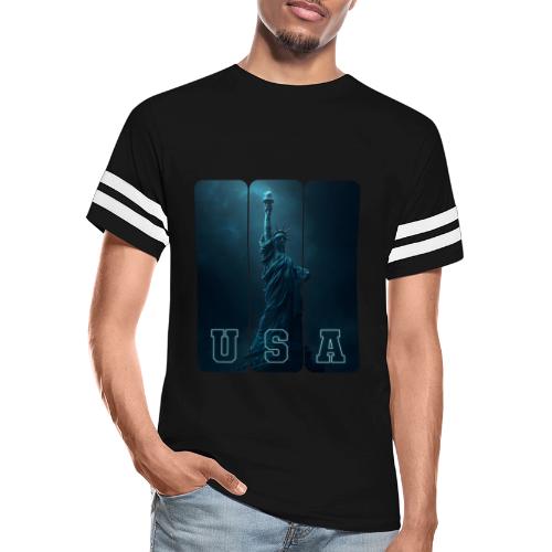Neon Liberty USA Triptych - Men's Football Tee