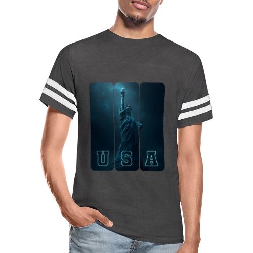 Neon Liberty USA Triptych - Men's Football Tee