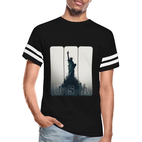 USA: Liberty Rising Over Manhattan - Men's Football Tee