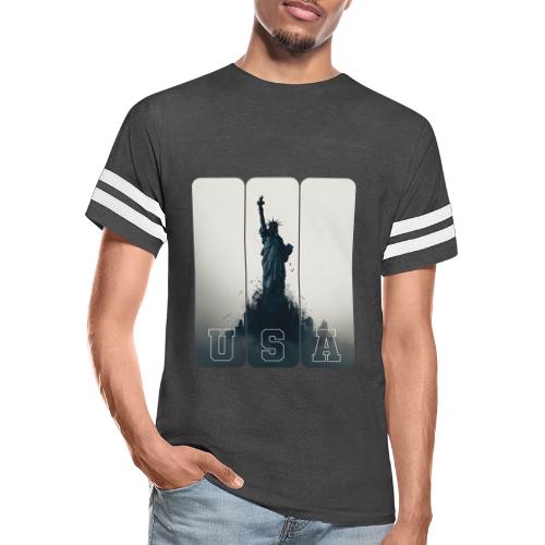 USA: Liberty Rising Over Manhattan - Men's Football Tee