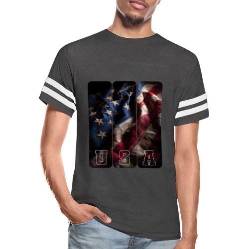 USA: Worn Stars and Stripes - Men's Football Tee