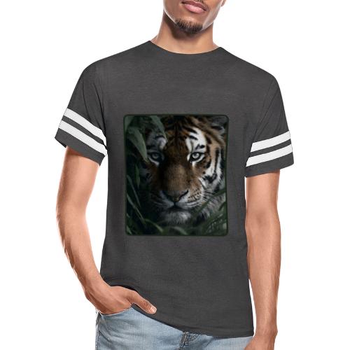 Tiger Jungle Eyes Wildlife Design - Men's Football Tee