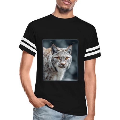 Lynx Portrait Piercing Eyes Design - Men's Football Tee