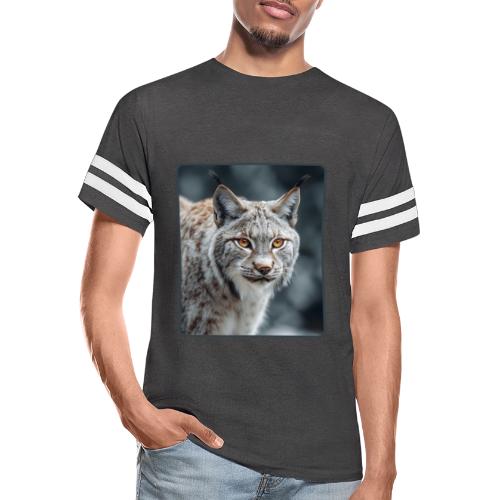 Lynx Portrait Piercing Eyes Design - Men's Football Tee