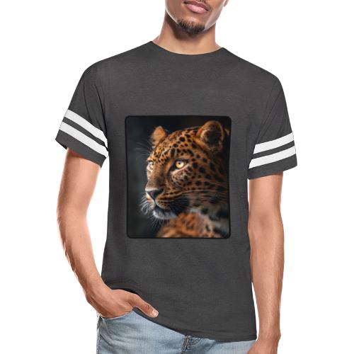 Amur Leopard Face Wildlife Design - Men's Football Tee
