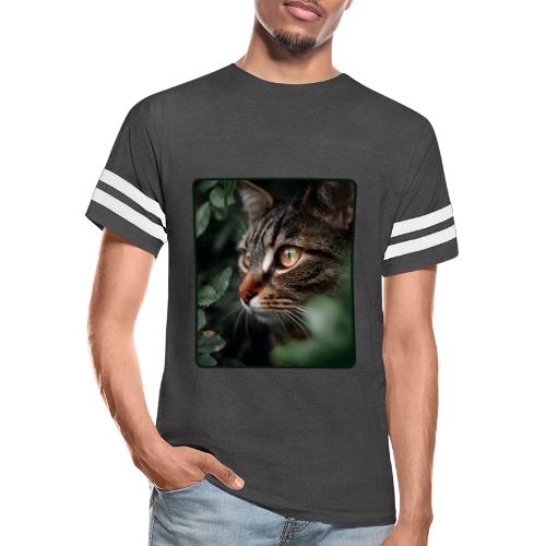 Tabby Cat Jungle Eyes Design - Men's Football Tee