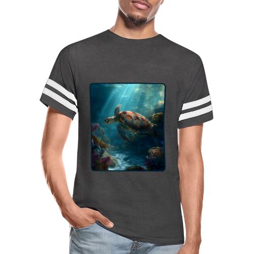Sea Turtle Coral Reef Design - Men's Football Tee