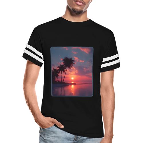 Tropical Sunset Ocean Reflection Design - Men's Football Tee