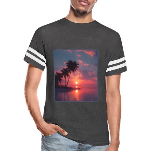 Tropical Sunset Ocean Reflection Design - Men's Football Tee