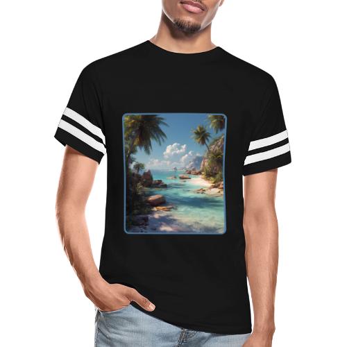 Tropical Island Paradise Ocean Design - Men's Football Tee