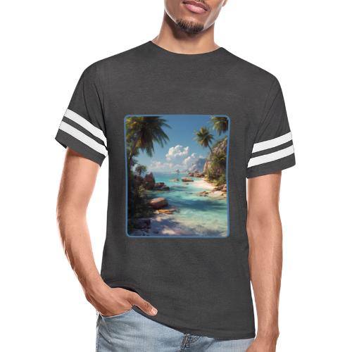 Tropical Island Paradise Ocean Design - Men's Football Tee