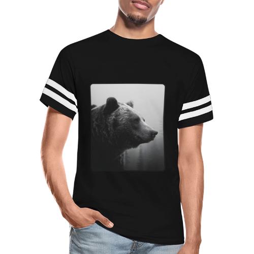 Grizzly Bear Black White Portrait Design - Men's Football Tee