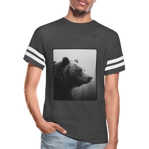 Grizzly Bear Black White Portrait Design - Men's Football Tee
