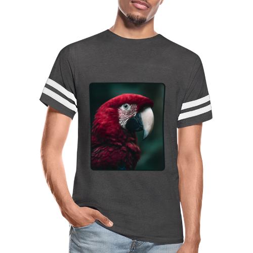 Red Green Macaw Bird Portrait Design - Men's Football Tee