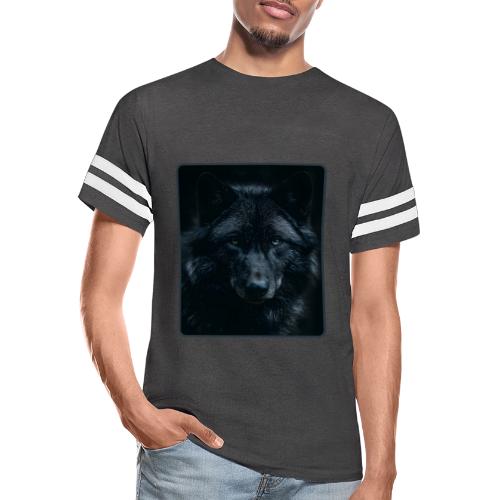 Black Wolf Intense Eyes Portrait Design - Men's Football Tee