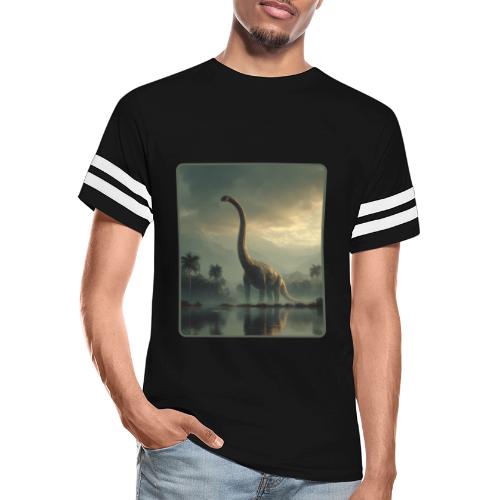 Brachiosaurus Misty Lake Design - Men's Football Tee