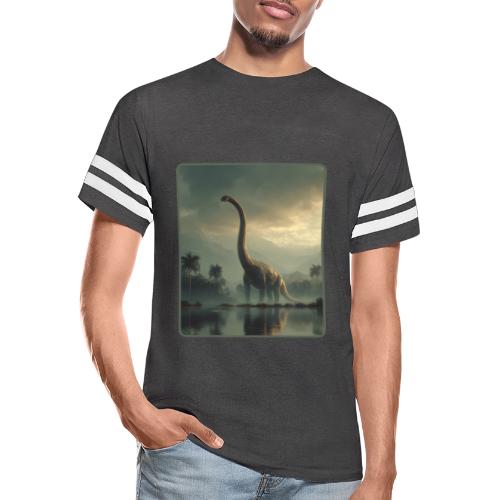 Brachiosaurus Misty Lake Design - Men's Football Tee