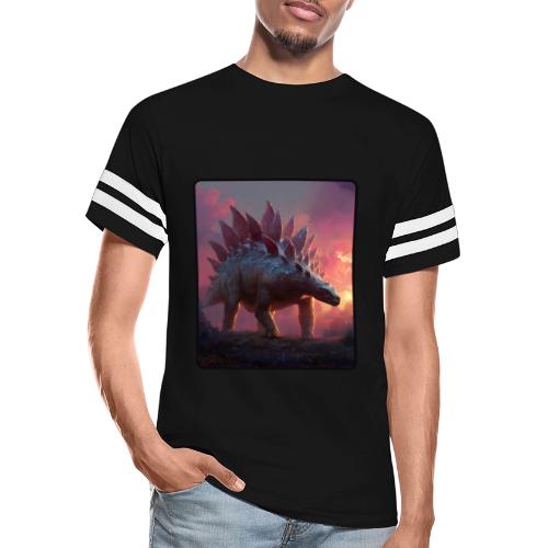 Stegosaurus Sunset Forest Design - Men's Football Tee