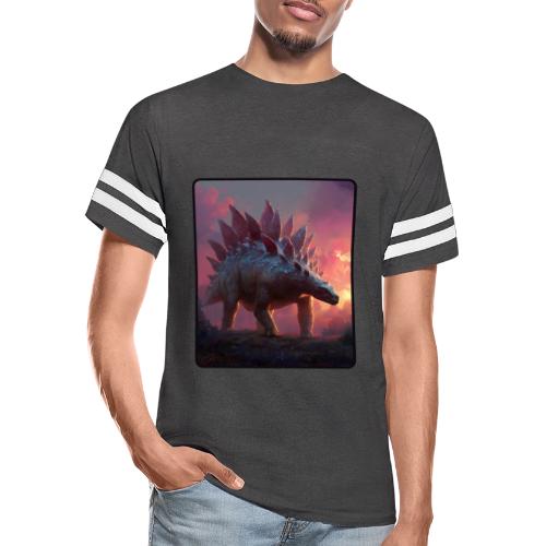 Stegosaurus Sunset Forest Design - Men's Football Tee