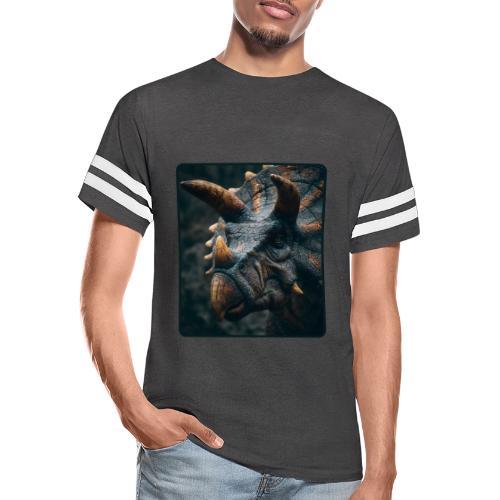 Triceratops Detailed Portrait Design - Men's Football Tee