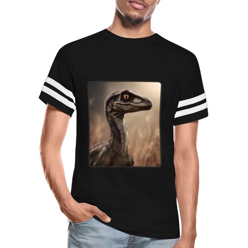 Velociraptor Feathered Portrait Design - Men's Football Tee