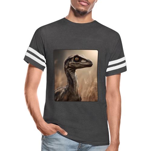 Velociraptor Feathered Portrait Design - Men's Football Tee