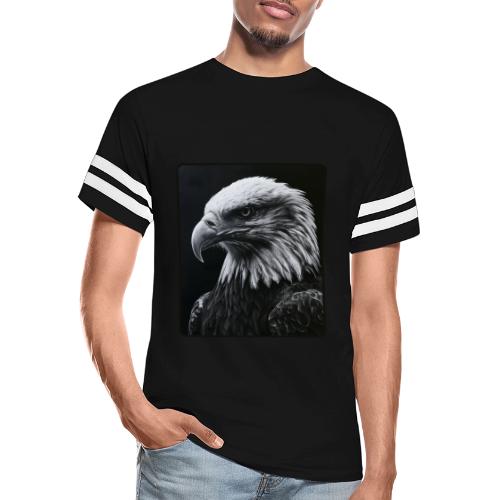 Black White Bald Eagle Design - Men's Football Tee