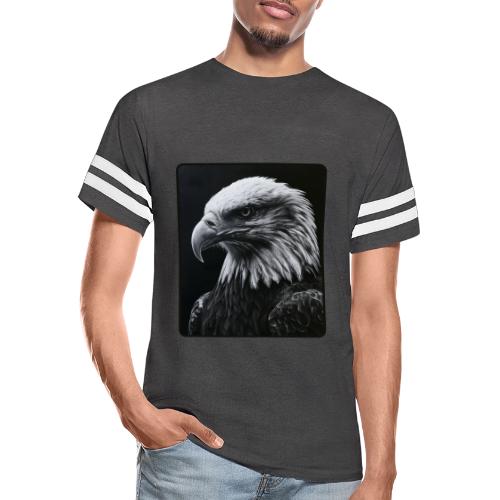 Black White Bald Eagle Design - Men's Football Tee